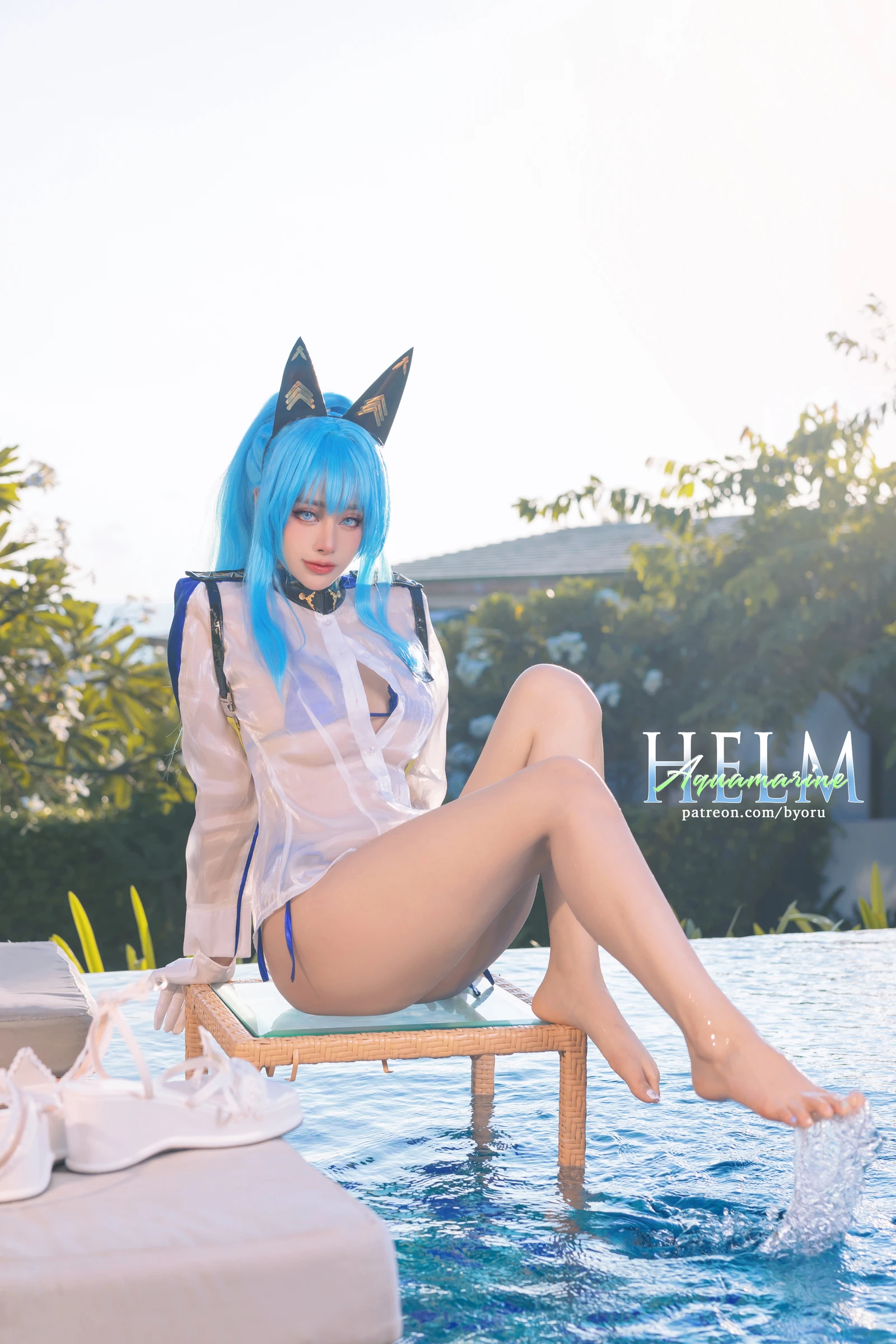 Helm Aquamarine (NIKKE) 美女动漫博主性感Cosplay写真Byoru|柠檬皮美女写真